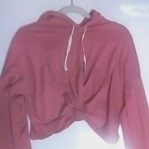 Light Pink Cropped Hoodie